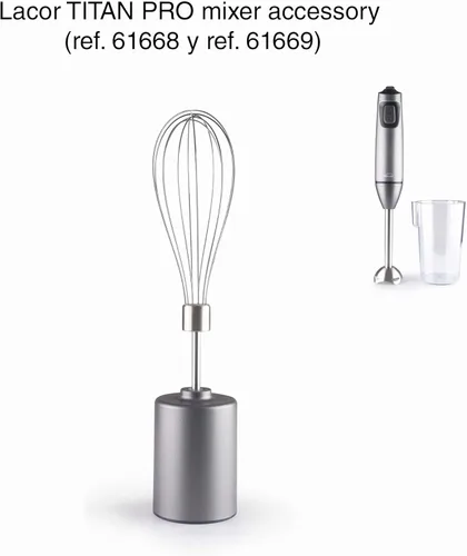 Vista 4 de Lacor - R61668D - Hand Blender Ideal for Titan Pro Mixer, Food Processor, Accessories for Electric Mixer, Stainless Steel 18/10, Dimensions 8.5 x