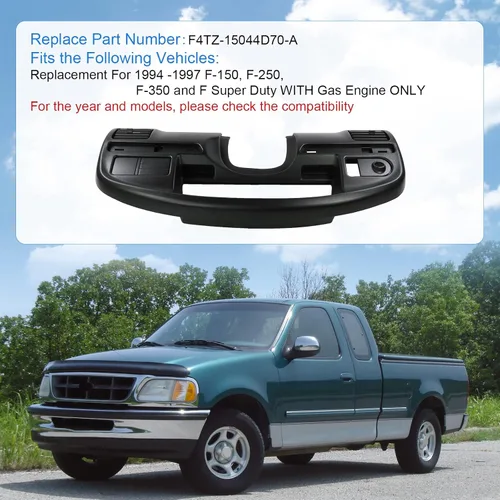 Vista 2 de JDMSPEED Reemplazo de bisel de panel de tablero para el racimo de instrumentos Compatible con (Solo motor de gasolina) 1994-1997 Ford F250 F350 F
