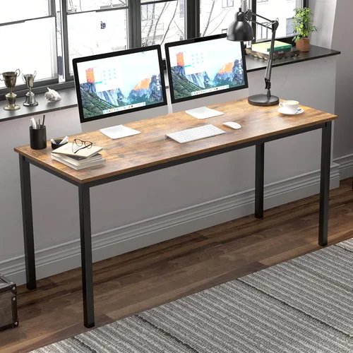 Vista 38 de DlandHome Escritorio pequeño para computadora de 31.5 pulgadas, mesa de escritura para espacios pequeños, mesa de estudio, escritorio para Negro