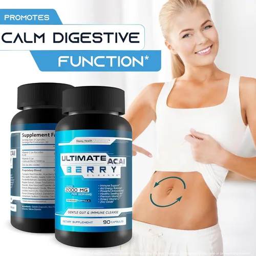 Vista 5 de Ultimate Acai Berry Cleanse Detox Pills - Nuestro mejor suplemento de bayas de acai cápsulas de limpieza suave de colon - Cápsulas de acai