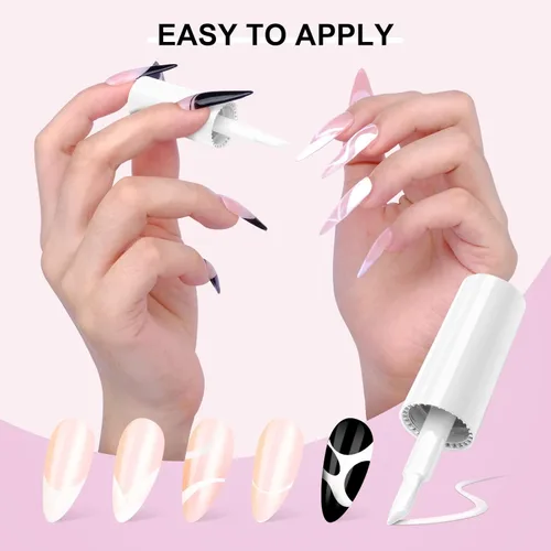 Vista 4 de SAVILAND Esmalte de uñas de gel francés blanco de 0.3 fl oz y taladro eléctrico de uñas