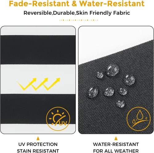 Vista 7 de Juego de 2 fundas de cojines decorativos impermeables para exteriores, decoración del hogar para muebles de jardín, patio, sillón, sofá, 18 x 18