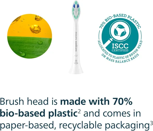 Vista 9 de Philips Sonicare C2 Plaque Control - Cabezales de repuesto genuinos para cepillo de dientes eléctrico, Blanco, paquete de 3, HX9023/65
