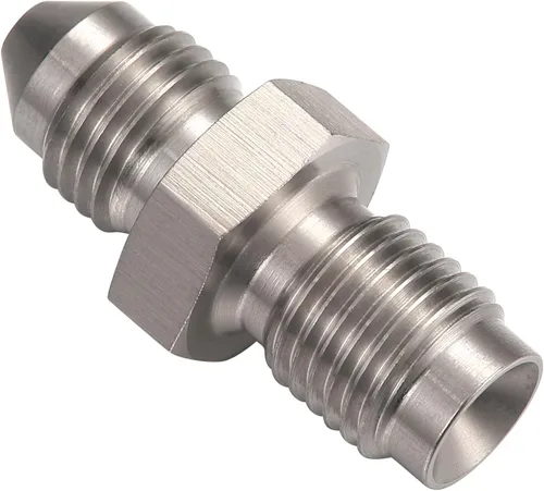 Vista 5 de Adaptador Conector de Ajuste de Manguera de Freno de Acero Inoxidable con Flare Invertido Macho 3AN a Macho 3/8-24