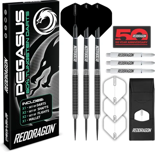 RED DRAGON Pegasus Professional 80% Tungsten Darts Set Available in Steel Tip 21g, 23g, 24g, 25g, 26g, 28g, 30g Darts | Amazon Exclusive Dart Set
