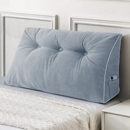 Vista 47 de Sasttie Almohada de cabecera tamaño Queen, almohada de cuña cabecera para sentarse en la cama, cojín triangular con soporte de respaldo para leer