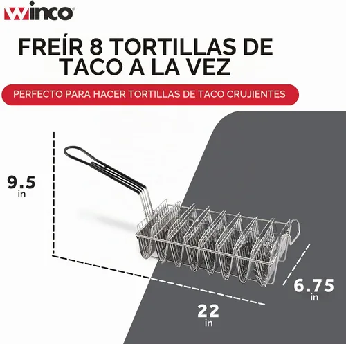 Vista 4 de Winco Cesta de Tacos, Sostiene 8 Conchas