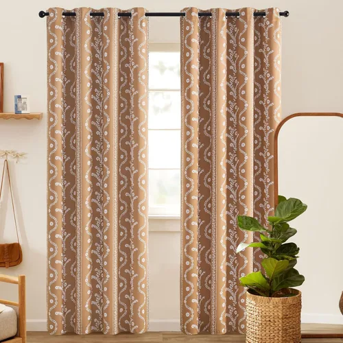 Vista 37 de LIMON HOME Cortinas Opacas Beige de 84 pulgadas de Largo para Sala de Estar y Dormitorio, Tratamiento de Ventana Insonorizado Cortinas Blackout