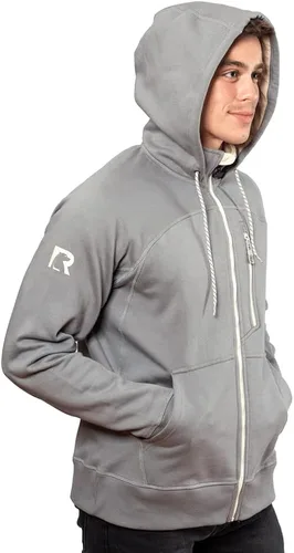 Vista 5 de RTIC Sudadera con capucha para hombre, repelente al agua, con cremallera, de manga larga, resistente al agua, para exteriores