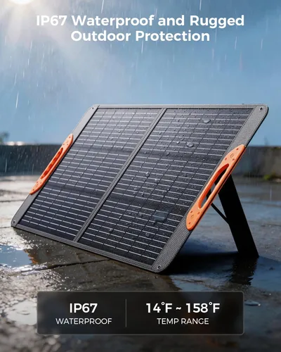 Vista 6 de ZOUPW Panel solar portátil de 100 W con cable 5 en 1, 23.5% de eficiencia, cargador solar plegable mono para Jackery 300/Ecolow