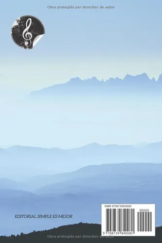 Vista 2 de Cuaderno para músicos - Libreta para notación musical (100 PARTITURAS) Libreta de tamaño A5 con más de cien pentagramas para escribir piezas