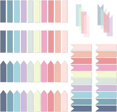 Vista 9 de Temiary 1200 pestañas adhesivas transparentes para índice, marcadores de página para anotar libros, pestañas translúcidas de bandera de flecha