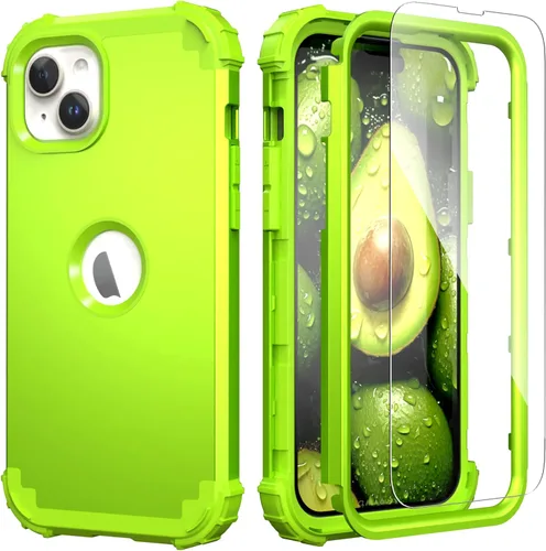Vista 16 de IDweel Funda para iPhone 14 Plus con Protector de Pantalla para Hombres y Mujeres, Lujosa 3 en 1 a Prueba de Golpes de Ajuste Delgado Híbrida
