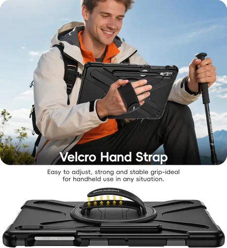 Vista 7 de BRAECN Funda para Samsung Galaxy Tab S10 Plus 2024/S9 Plus/S9 FE+/S8 Plus/S7 Plus/S7 FE 12.4 pulgadas, resistente a prueba de golpes con soporte