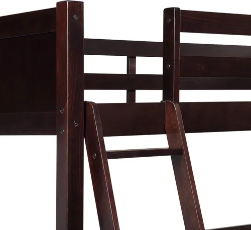 Vista 7 de Harper & Bright Designs Cama tipo loft de tamaño individual con escalera, marco de cama loft de madera para niños, adolescentes y adultos (expreso)