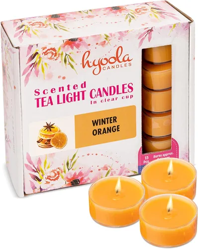 Vista 24 de HYOOLA Velas perfumadas de candelita – Taza transparente – Velas aromáticas Magnolia – 6 horas de tiempo de combustión – Paquete de 15 – Fabricado