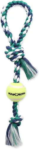 Vista 9 de Mammoth Flossy Chews - Tirón de 3 nudos con pelota de tenis estándar, juguete de algodón y poliéster de primera calidad para perros, juguete