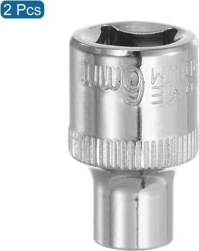 Vista 3 de uxcell 2pcs 3/8-inch Drive 0.236 in Cr-V 6-Point Zócalo poco profundo