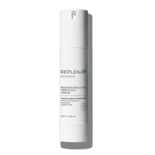 Replenix Crema triple AOX que reduce el enrojecimiento, tratamiento facial antioxidante hidratante de grado médico con té verde calmante para pieles