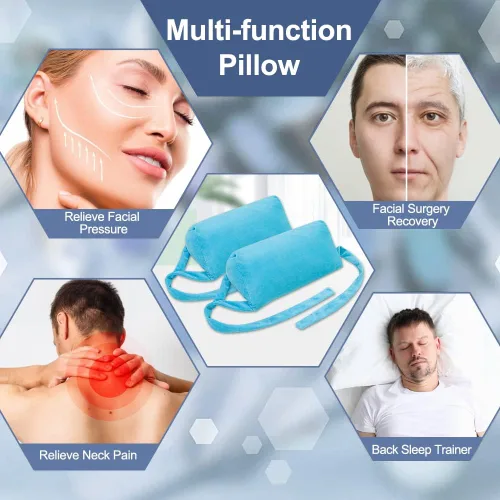 Vista 4 de AOSSA Almohada estabilizadora de cuello para dormir – Cuña triangular boca arriba para posicionamiento de cabeza y cuello, recuperación poscirugía
