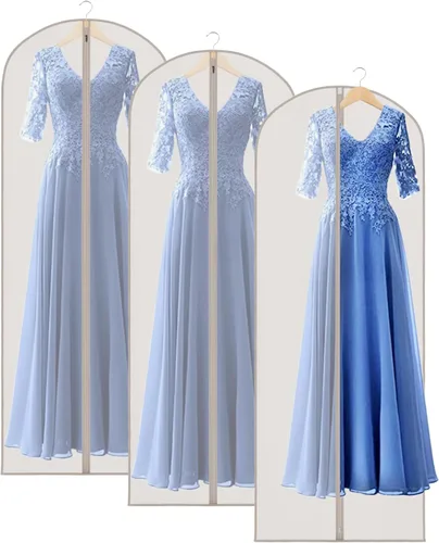 Vista 15 de Zilink Bolsas de traje de 40 pulgadas para almacenamiento en armario, bolsa de almacenamiento de abrigo de visón transparente, bolsas de ropa