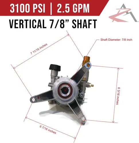 Vista 2 de The ROP Shop Bomba de eje 7/8" para lavadora a presión para Campbell Hausfeld PW1755V5LE, PW185015LE