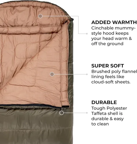Vista 4 de Teton Celsius XXL Sleeping Bag, Cold Weather Sleeping Bags for Adults and Kids, Camping Made Easy and Warm. Compression Sack Included, 35F, 25F, 0F