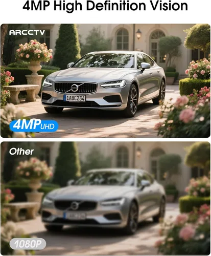 Vista 3 de Cámara de seguridad ARCCTV inalámbrica para exteriores, cámara WiFi de 4MP con batería recargable y panel solar, detección de movimiento, visión