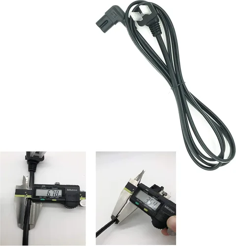 Vista 8 de Cable de alimentación de repuesto para TV, ángulo recto, 90 grados, 2 puntas, 3 pies, en forma de L, figura 8, C8, cable de alimentación