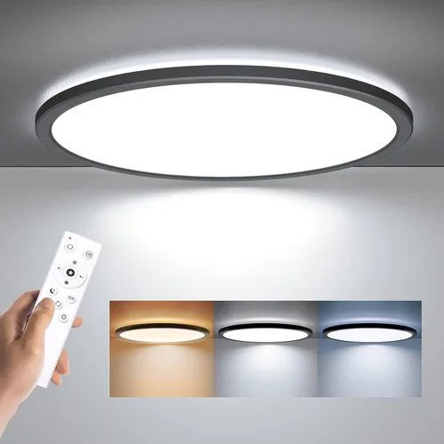 Vista 10 de BLNAN Lámpara LED de techo empotrada con control remoto, 12 pulgadas, 24 W, regulable, de bajo perfil, con cableado, temperatura de color de 3000 K