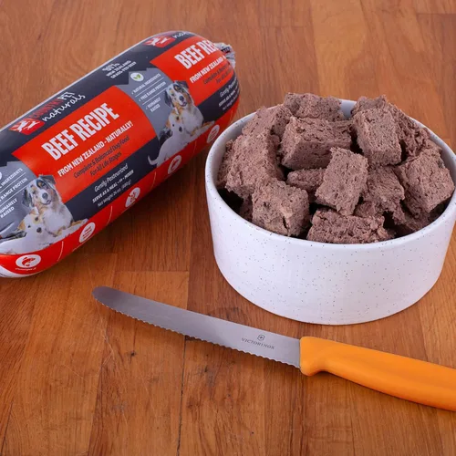 Vista 6 de Receta de carne de res y cordero: rollos de comida congelada prémium para perros de Nueva Zelanda, criados en pastos, de corral, pasteurizados