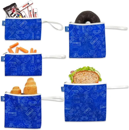 Vista 13 de Nordic By Nature - Bolsas reutilizables de doble capa para sándwiches y aperitivos, sin BPA, fáciles de limpiar, bolsas de almuerzo escolar