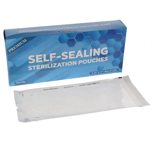 Vista 20 de HSB 100520 - Bolsas de esterilización autosellantes, papel/película, azul, 2.25" x 5", triple sellado y procesado térmicamente, herméticas