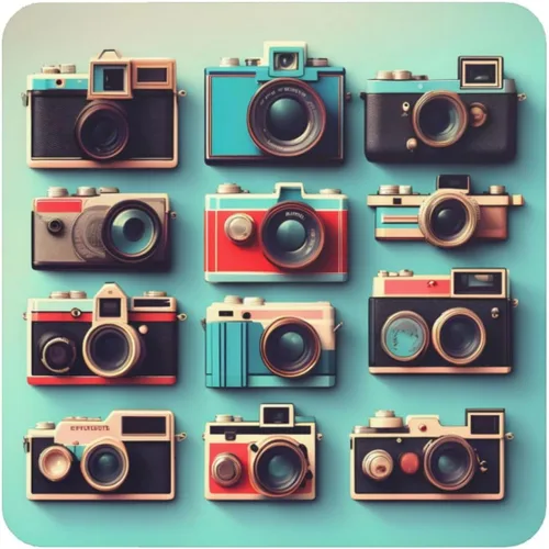 Vista 7 de Retro Cool Camera Collection Print Soft Magnetic Fridge Magnets Decor for Home, Office and Present Giving