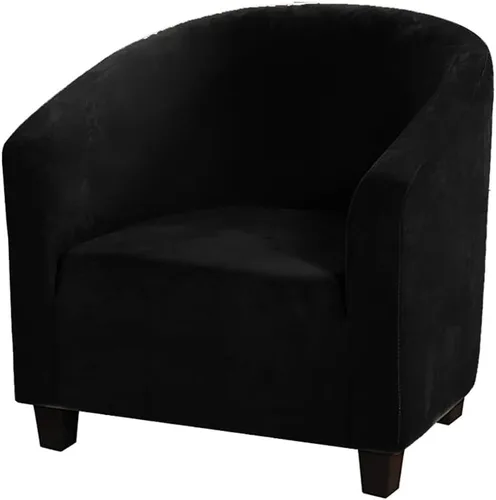 Vista 17 de XMNTG Fundas de terciopelo elástico para sillas de bañera, fundas para sillas de club, fundas redondas para sillas de barril, protector de muebles
