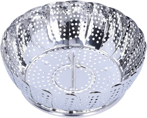 Vista 8 de Stainless Steel Steamer Basket, Multifunctional Steamer, Round Steamer, Cookware Kitchen Accessories (430 stainless steel)