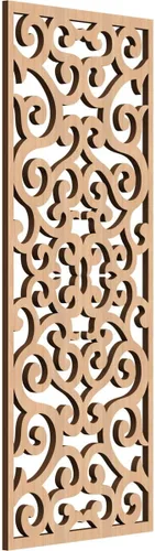 Vista 136 de 9 3/8 pulgadas de ancho x 24 3/8 pulgadas de alto x 1/4 pulgadas de alto, paneles de pared de madera con calado, cereza