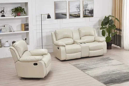 Vista 50 de Betsy Furniture 8018 - Juego de sillón reclinable de cuero reconstituido, para sala, sofá reclinable, sofá de dos piezas y sillón de cuero