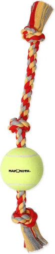Vista 8 de Mammoth Flossy Chews - Tirón de 3 nudos con pelota de tenis estándar, juguete de algodón y poliéster de primera calidad para perros, juguete