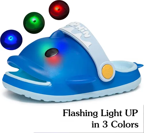 Vista 2 de LCKSDP Kids Girls Boys Cute Dophin Slides Sandals With Flash Light Up