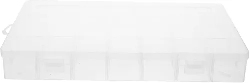EXCEART Organizador de almacenamiento de joyas Organizador de joyas Contenedor de plástico transparente Equipo de pesca Caja de almacenamiento Caja