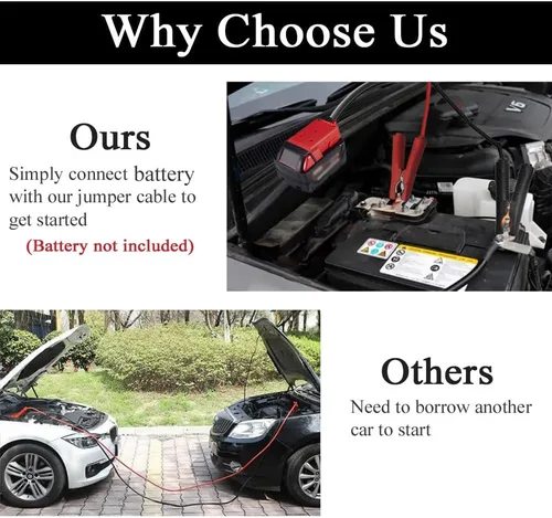 Vista 8 de GRZWAYS Cables de puente con adaptador compatibles con batería de arranque M18 de 18V de Mil.waukee, cables de refuerzo automotriz de 2 pies y 8AWG