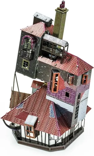 Vista 2 de Metal Earth Fascinations Harry Potter Burrow en color 3D Kit de modelo de metal