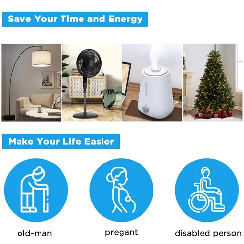 Vista 6 de G-Homa Toma de corriente con control remoto, interruptor de enchufes eléctricos inalámbricos para electrodomésticos, luces navideñas, alcance de 100