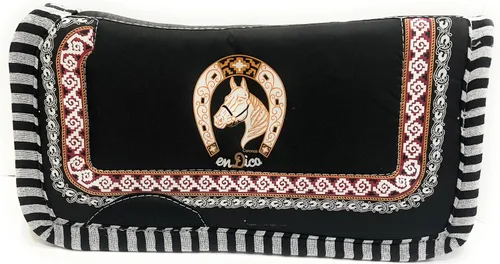 Almohadilla de sillín de caballo resistente, Carona Suadero Charro para Caballo, manta de sillín occidental Negro