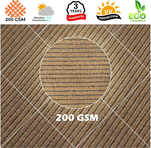 Vista 8 de Royal Shade Toldo parasol cuadrado rectangular marrón de 6 x 6 pies para hacer toldo RTAPR0812, 95% de bloqueo UV, estándar comercial de 200 GSM