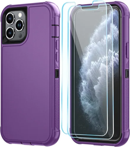Vista 15 de SunStory Funda compatible con iPhone 11 con protector de pantalla HD, 3 capas de alta resistencia de cuerpo completo, funda protectora híbrida 3