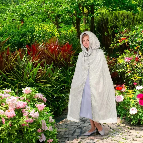 Vista 2 de Forum Novelties - Capa para disfraz de princesa real, color plateado