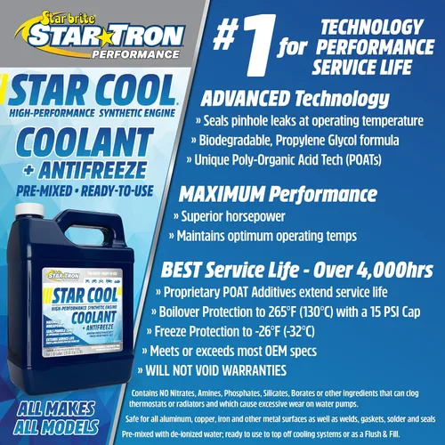 Vista 4 de STAR BRITE Star-Cool Premium - Refrigerante sintético PG para motor, 64 onzas (033264)