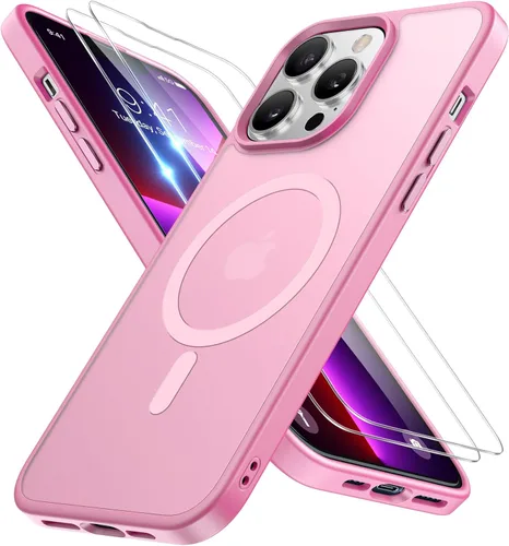 Vista 111 de Miracase - Funda magnética para teléfono 17 (compatible con MagSafe) con protector de pantalla de grado militar, funda mate translúcida antihuellas